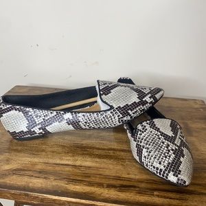 Snake skin print flats